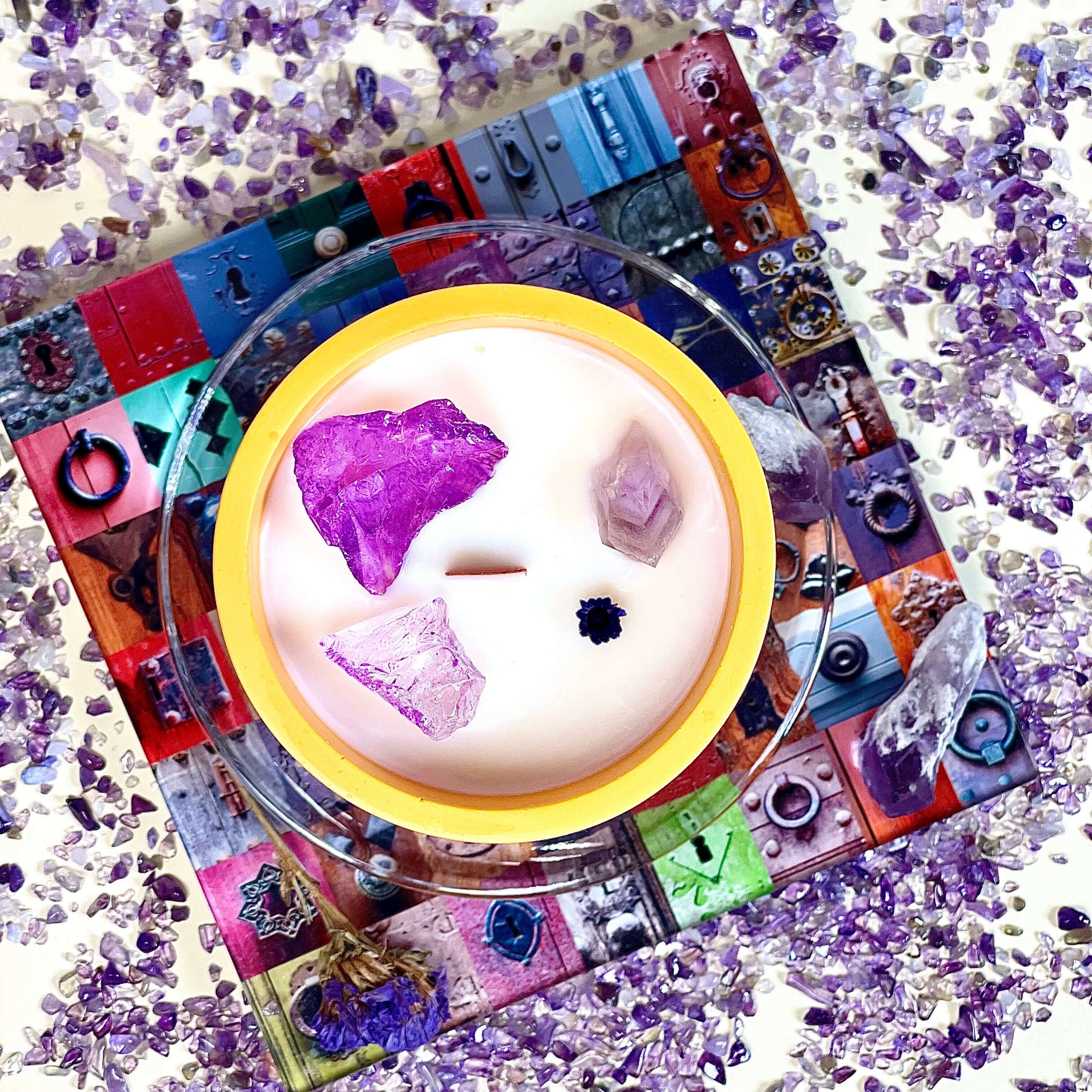 Amethyst Crystal Infused Candle