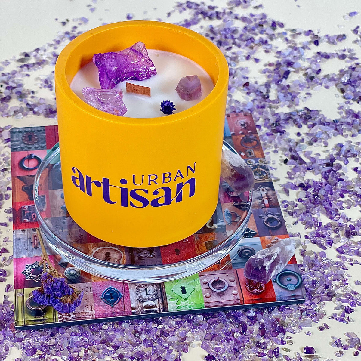 Amethyst Crystal Infused Candle