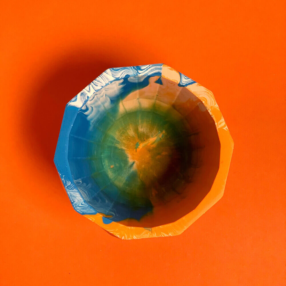 Marble Geometric Sunrise Plant Pot