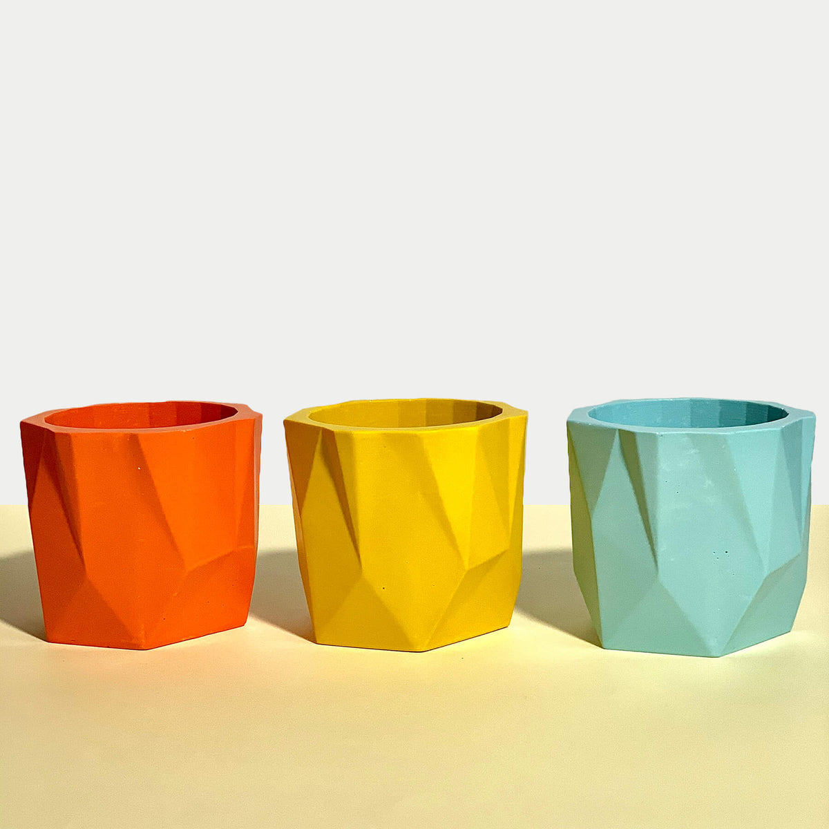 Sky Blue Geometric Planter