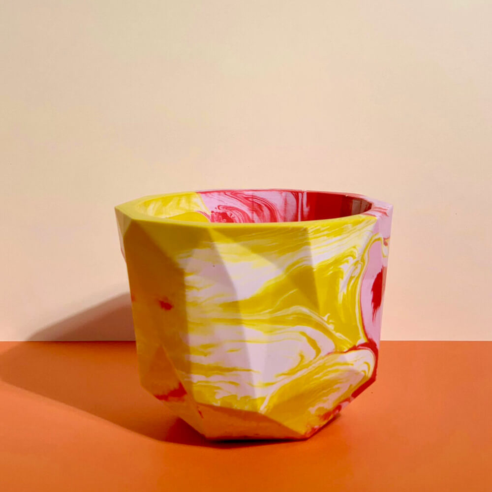 Marble Geometric Summer Plant Pot