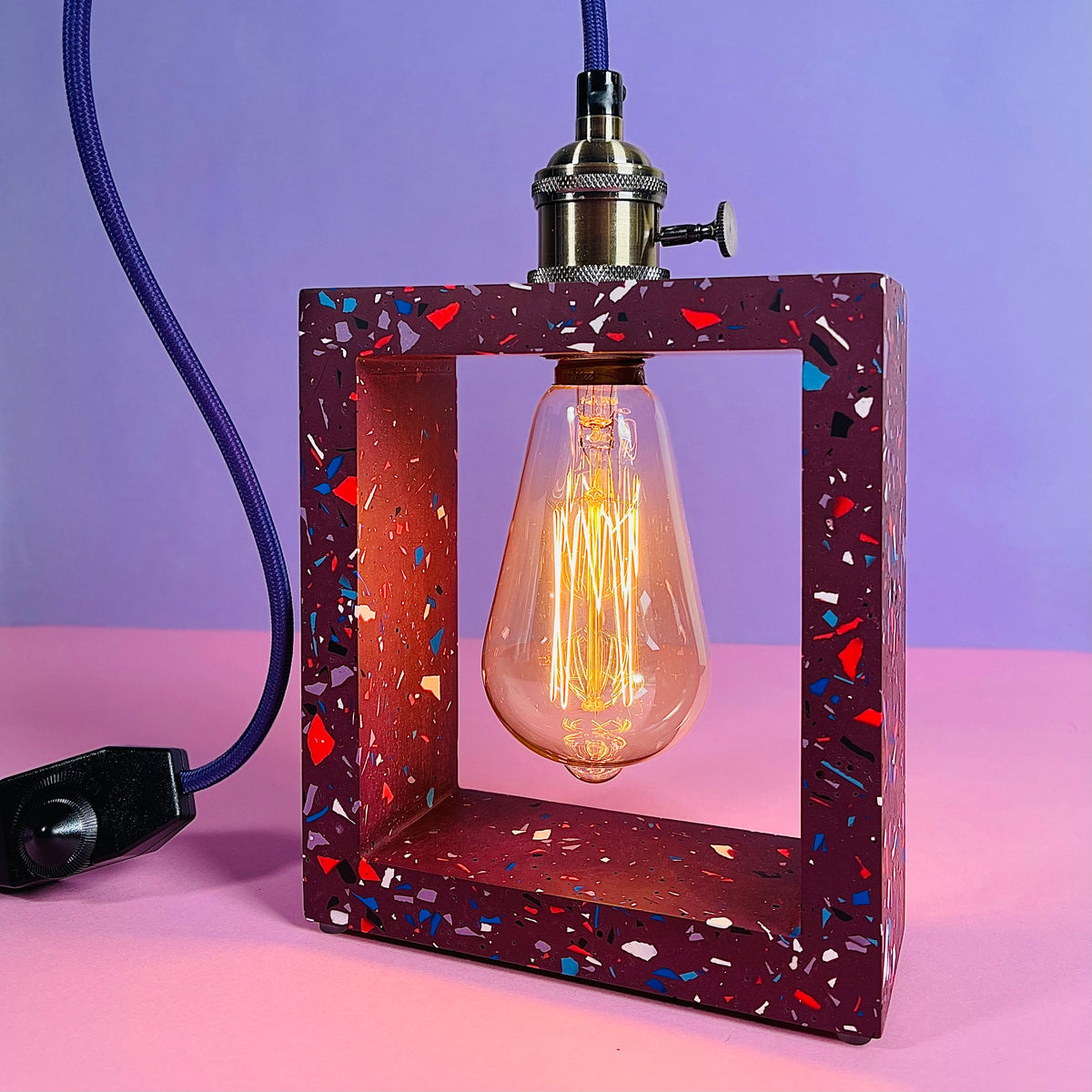 Purple Terrazzo Table Lamp