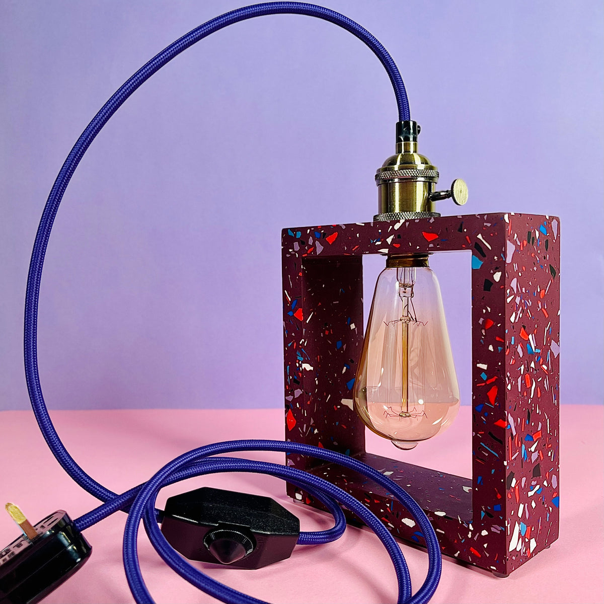 Purple Terrazzo Table Lamp