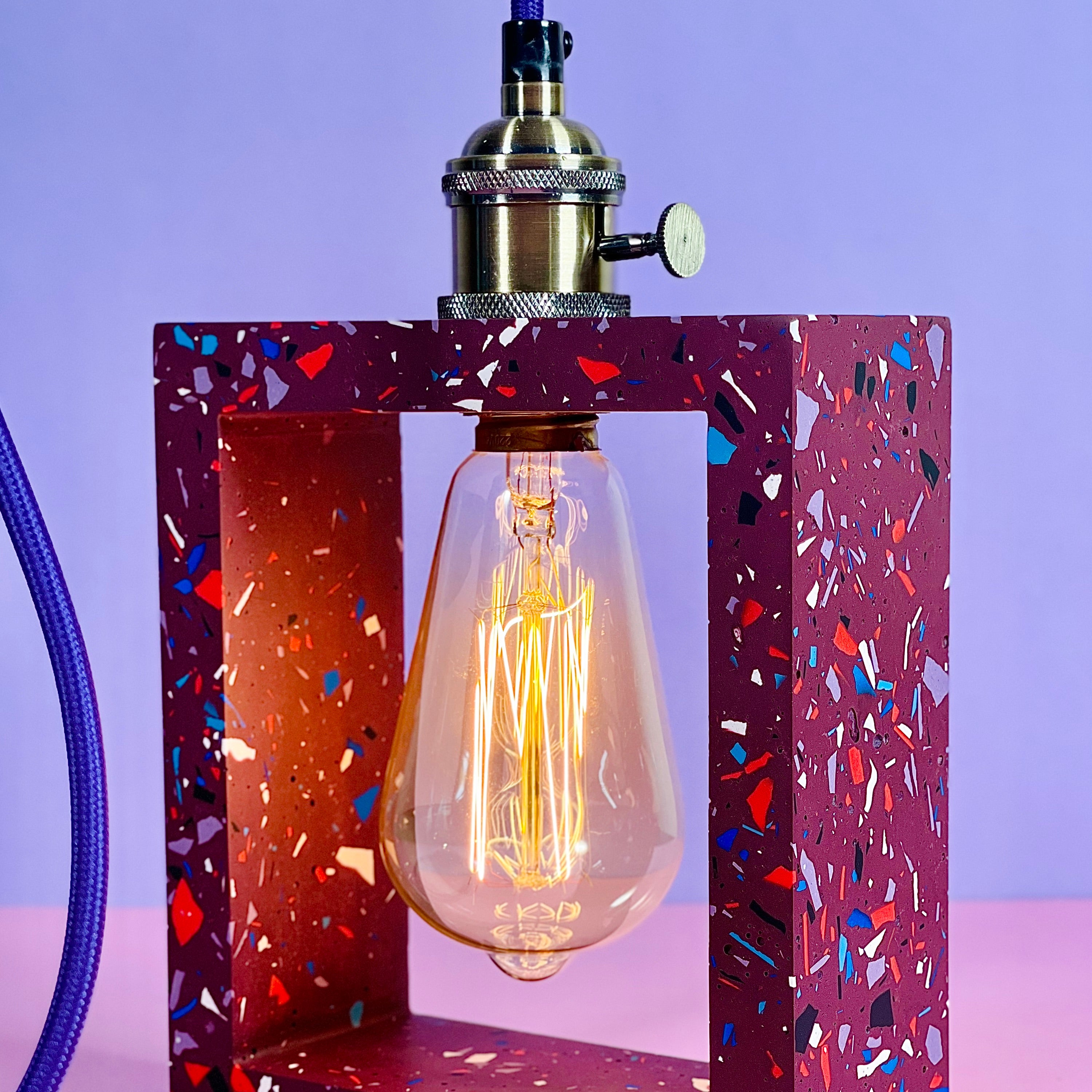 Purple Terrazzo Table Lamp