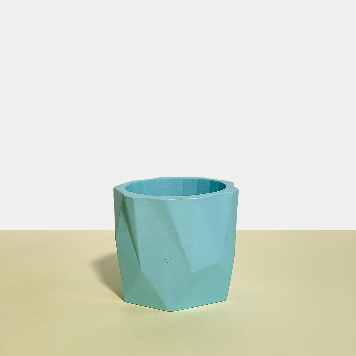 Sky Blue Geometric Planter