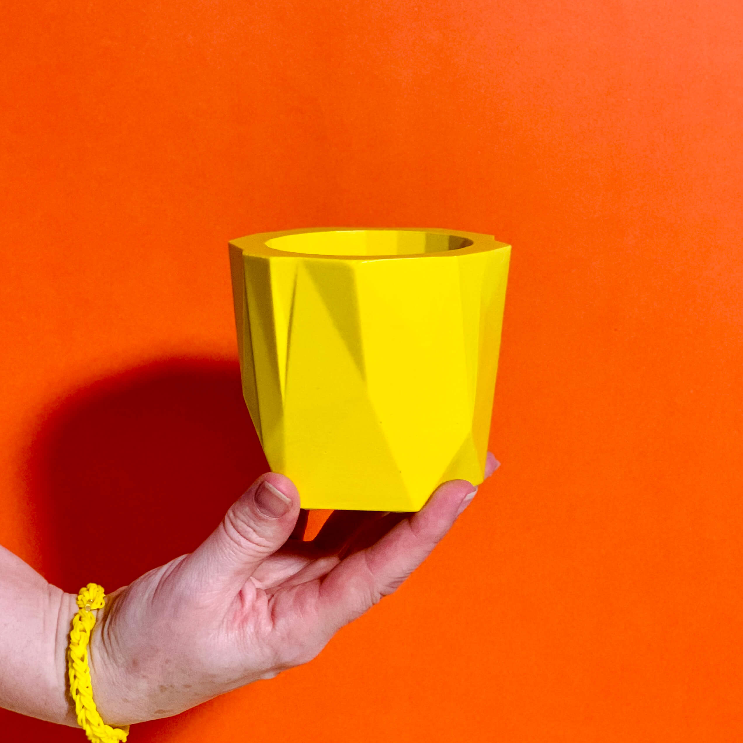 Yellow Geometric Planter