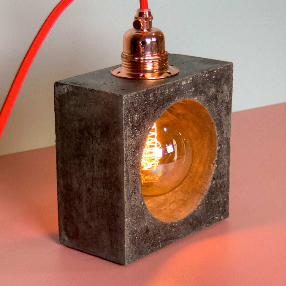 Charcoal Industrial Table Lamp Concrete - Edison light