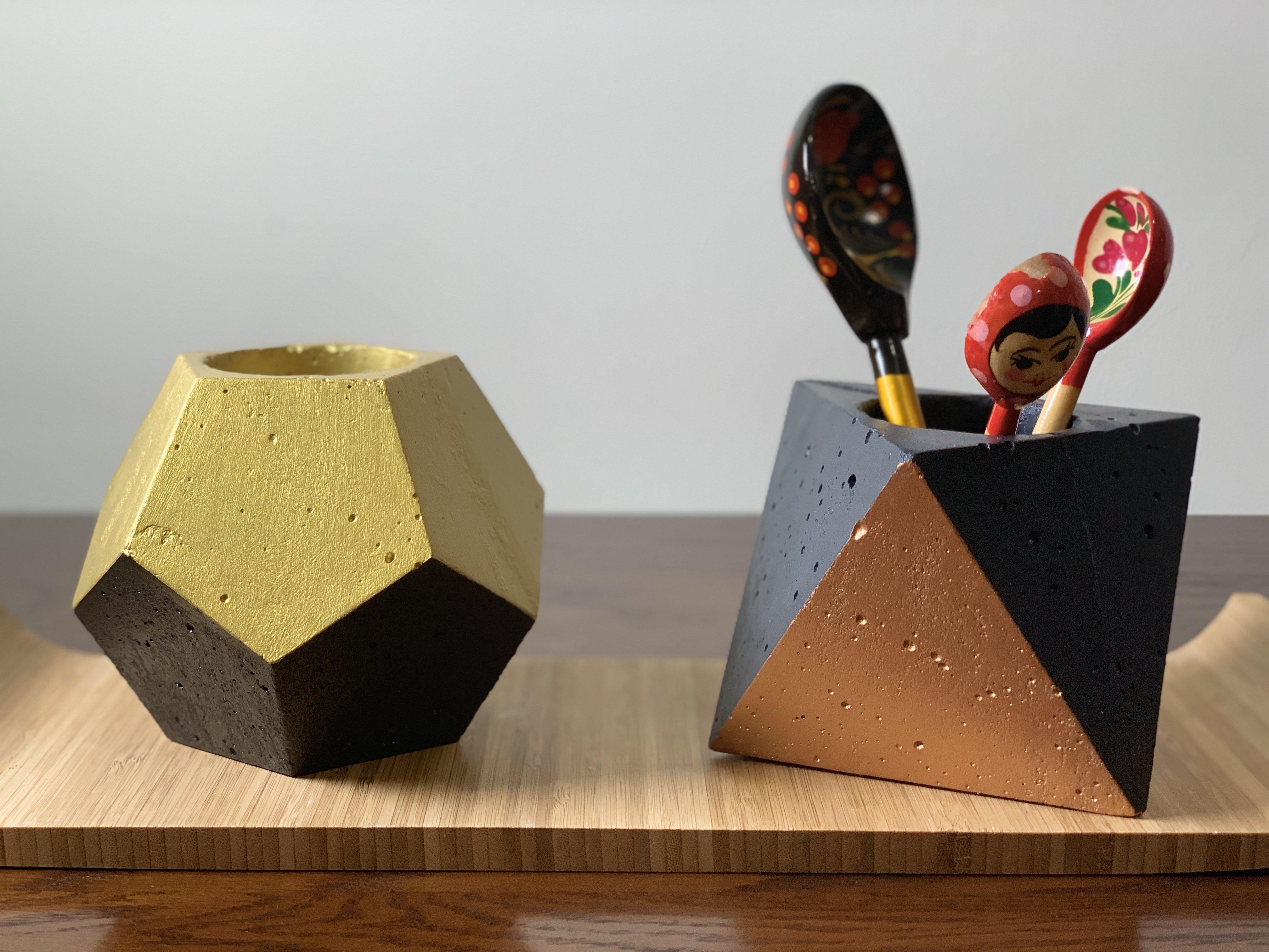 Concrete Dodecahedron Planter