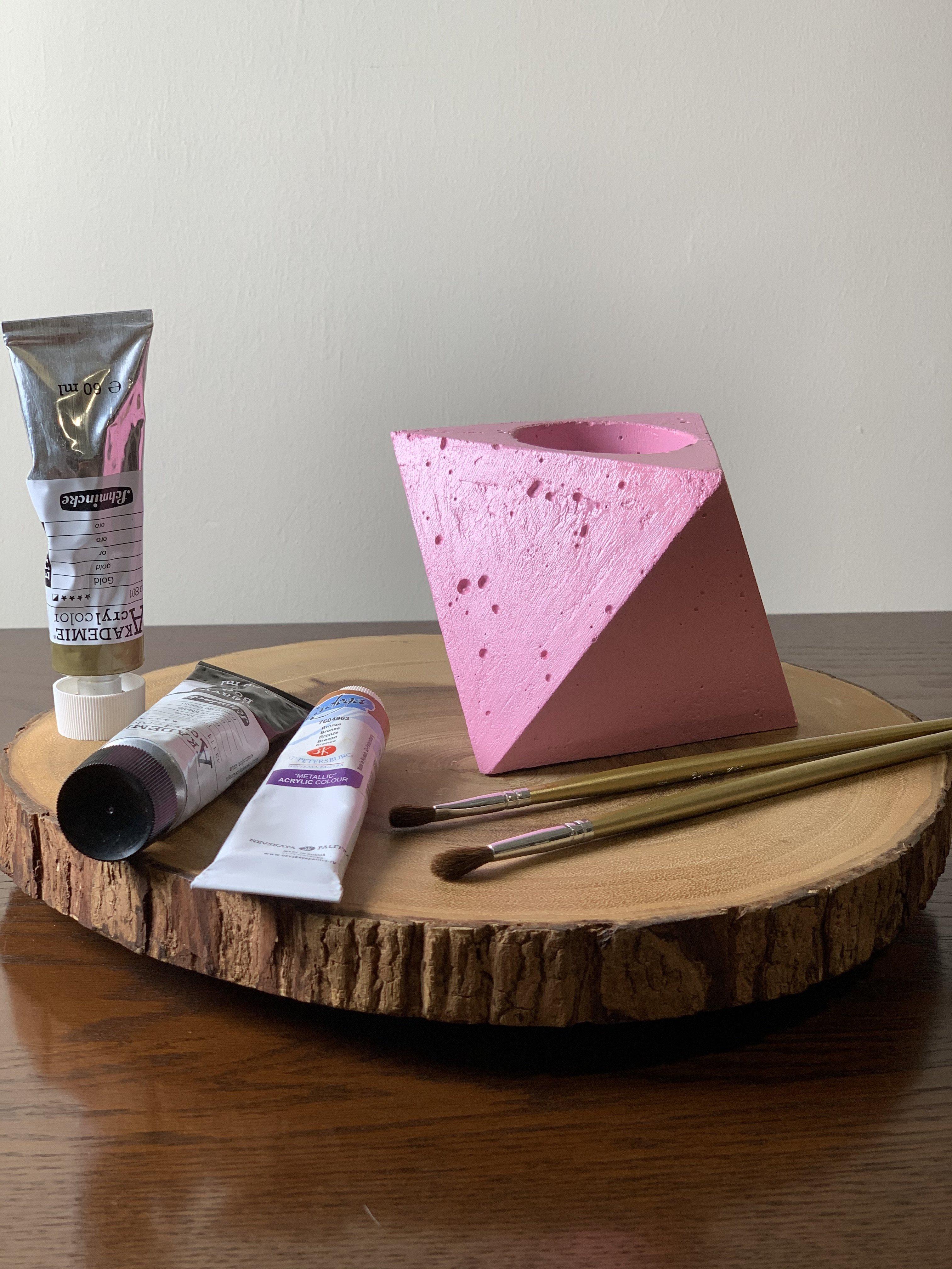 Concrete Octahedron Planter