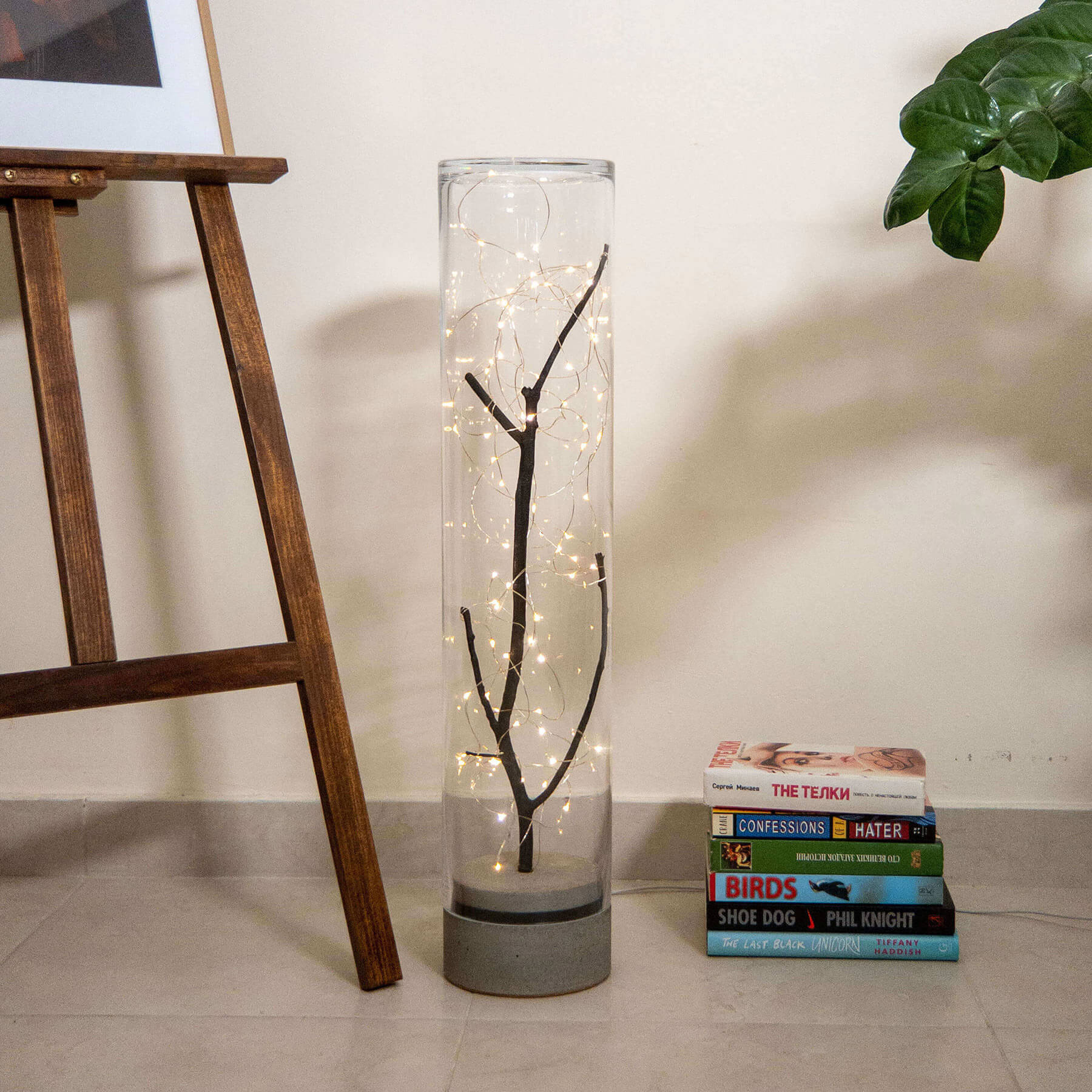 29 Inch Cylindrical Glass Lamp