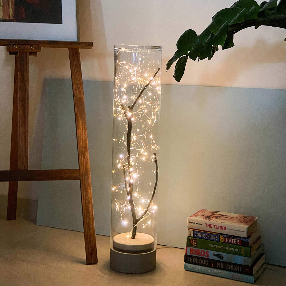 29 Inch Cylindrical Glass Lamp