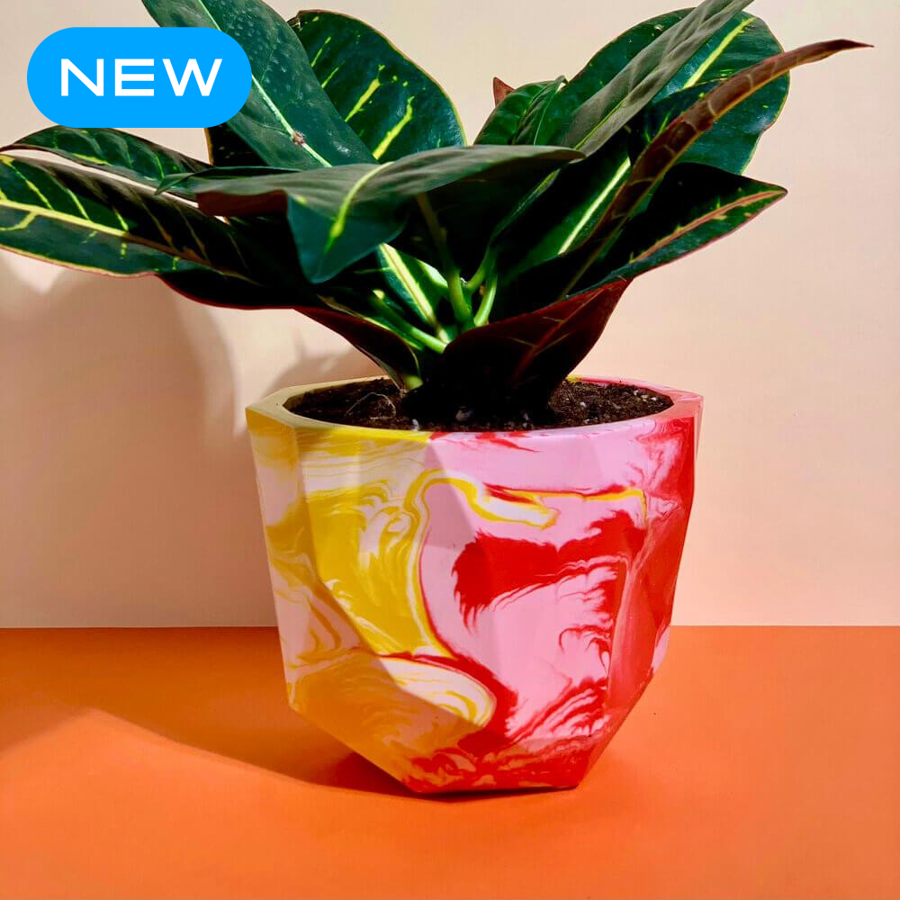 Marble Geometric Summer Plant Pot