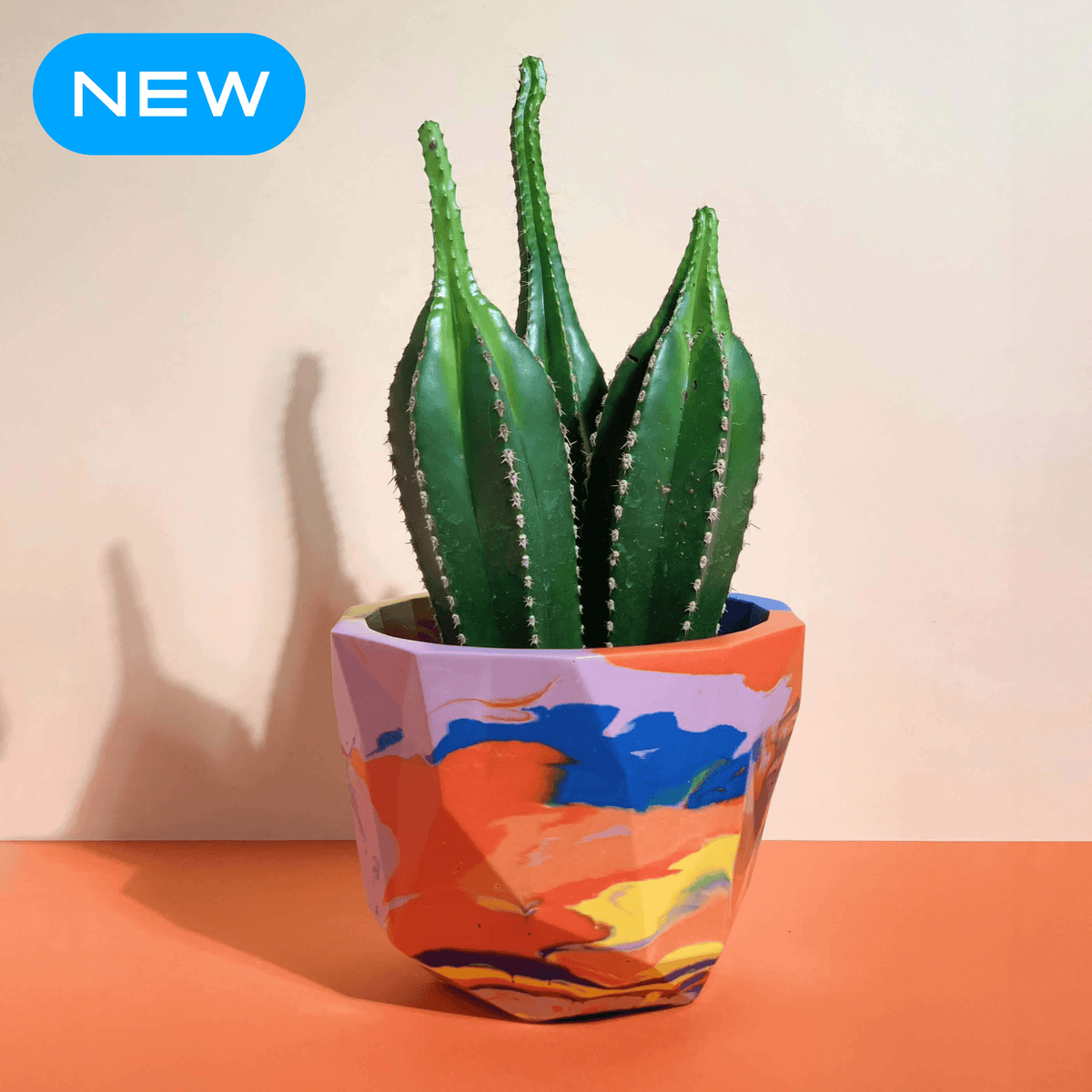Marble Geometric Sunset Plant Pot