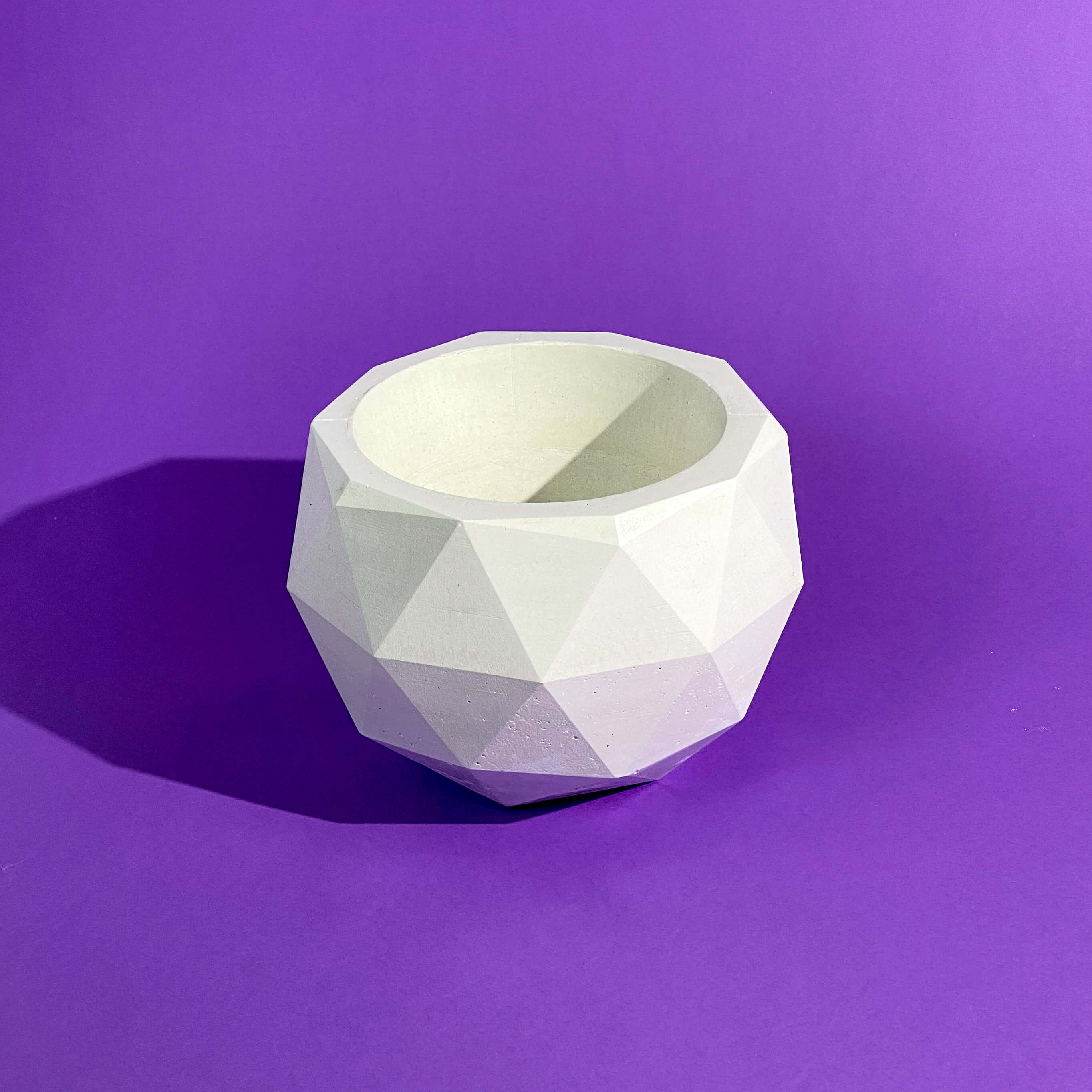 Modern Geometric Planters in White Concrete