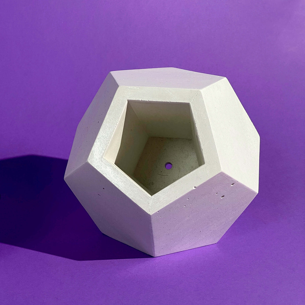 Modern Geometric Planters in White Concrete