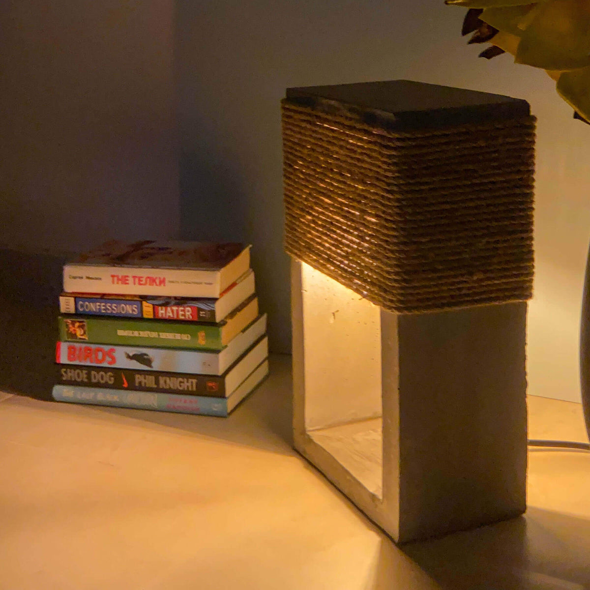 16 Inch Concrete Rope Cord Floor Lamp