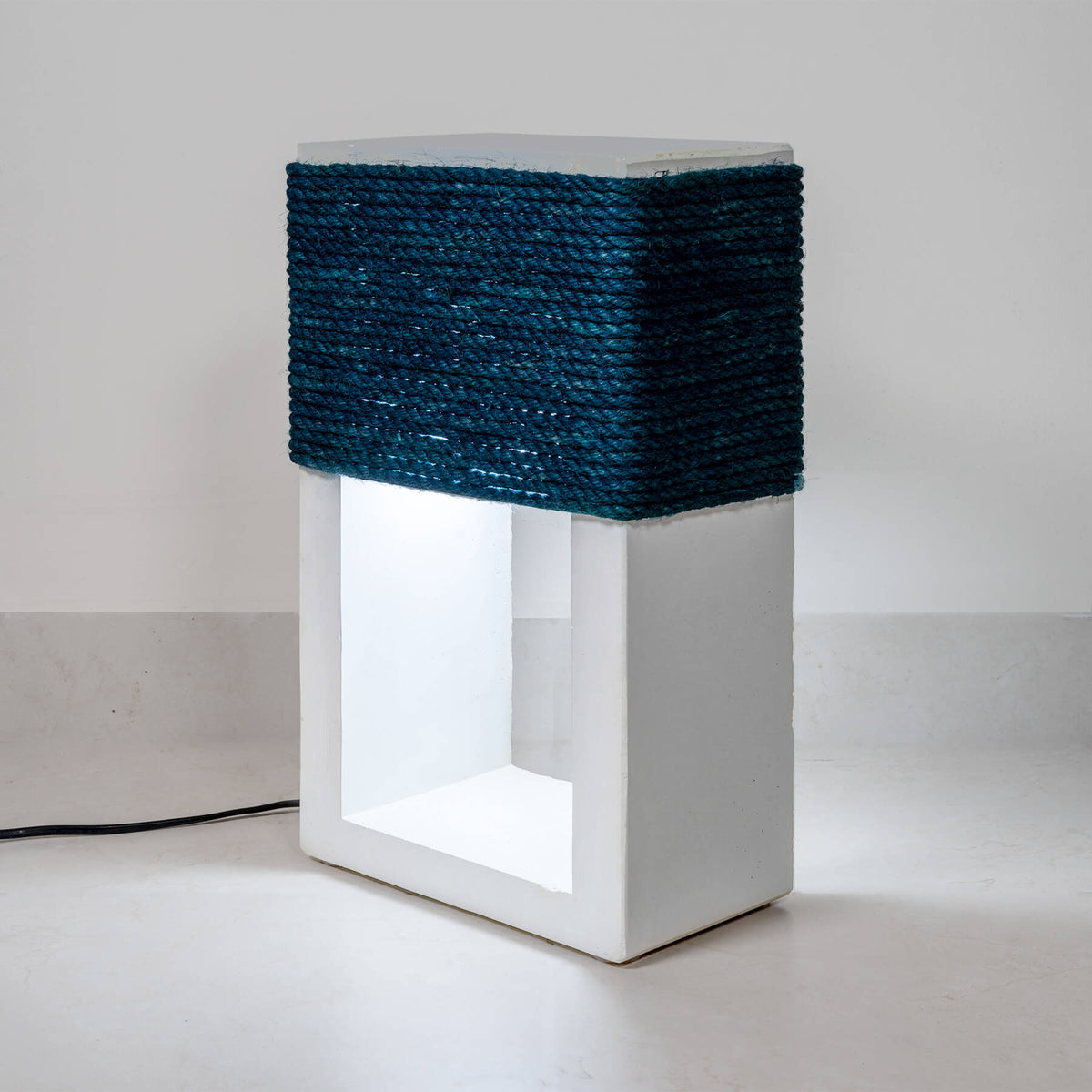 16 Inch White Concrete Floor Lamp