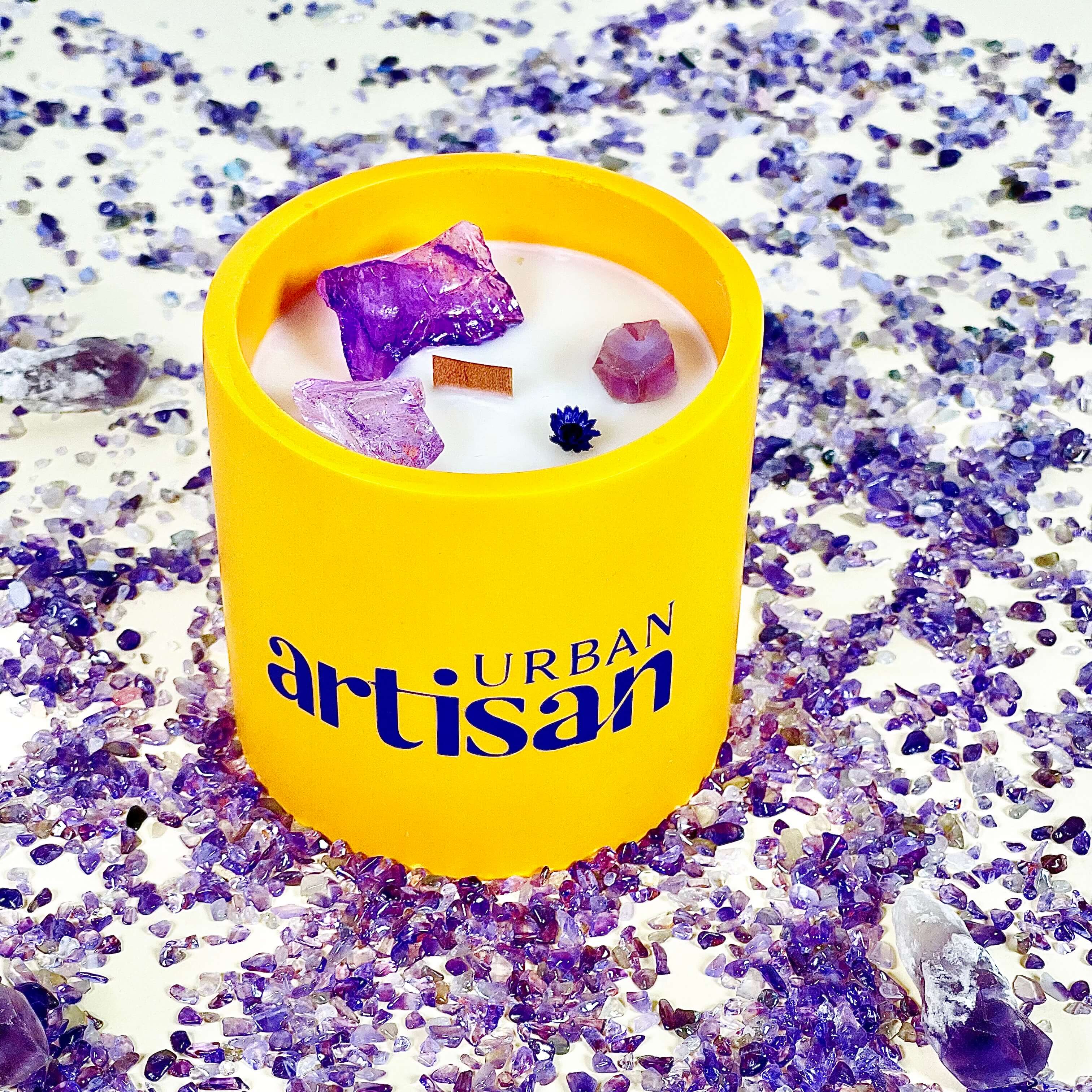 Amethyst Crystal Infused Candle