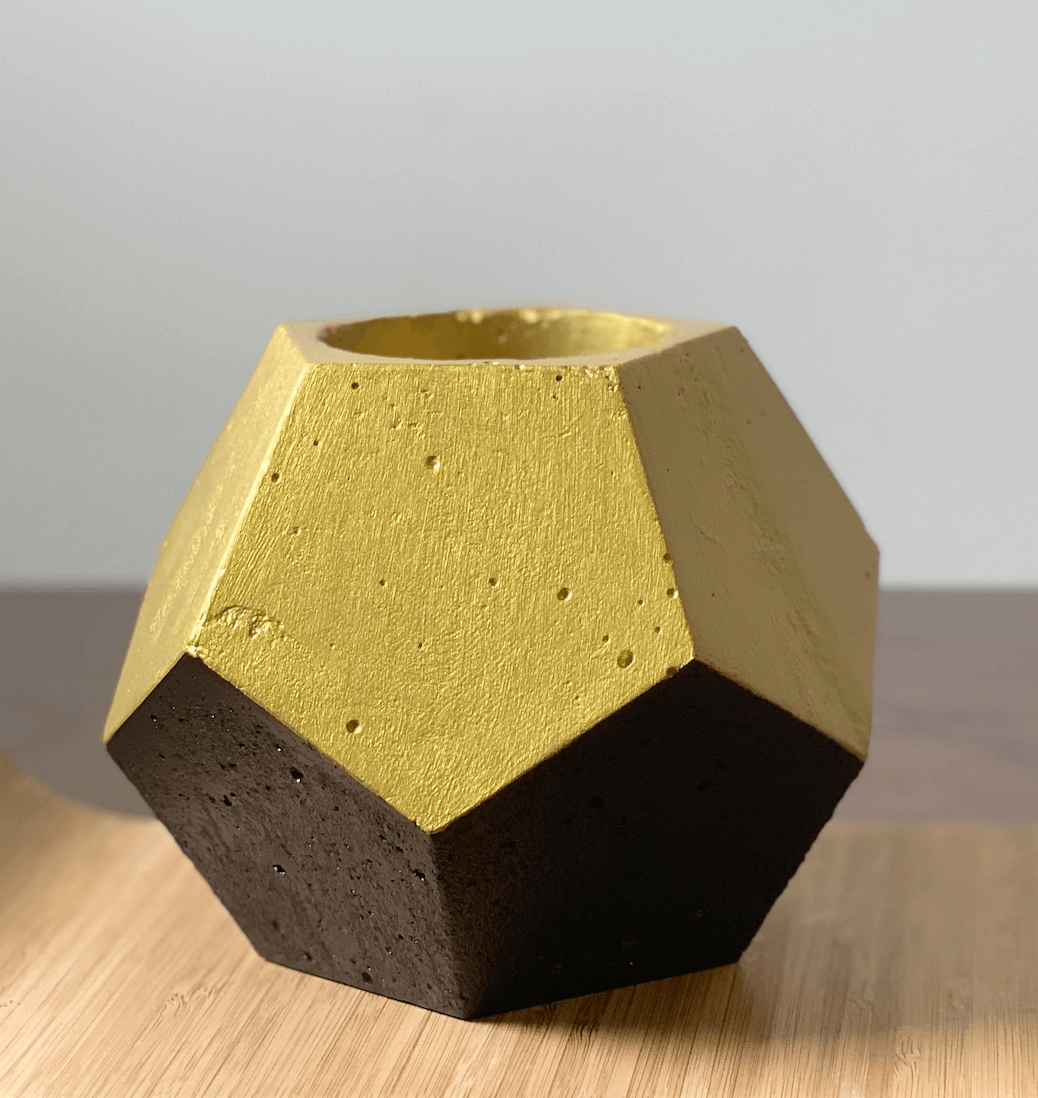 Concrete Dodecahedron Planter