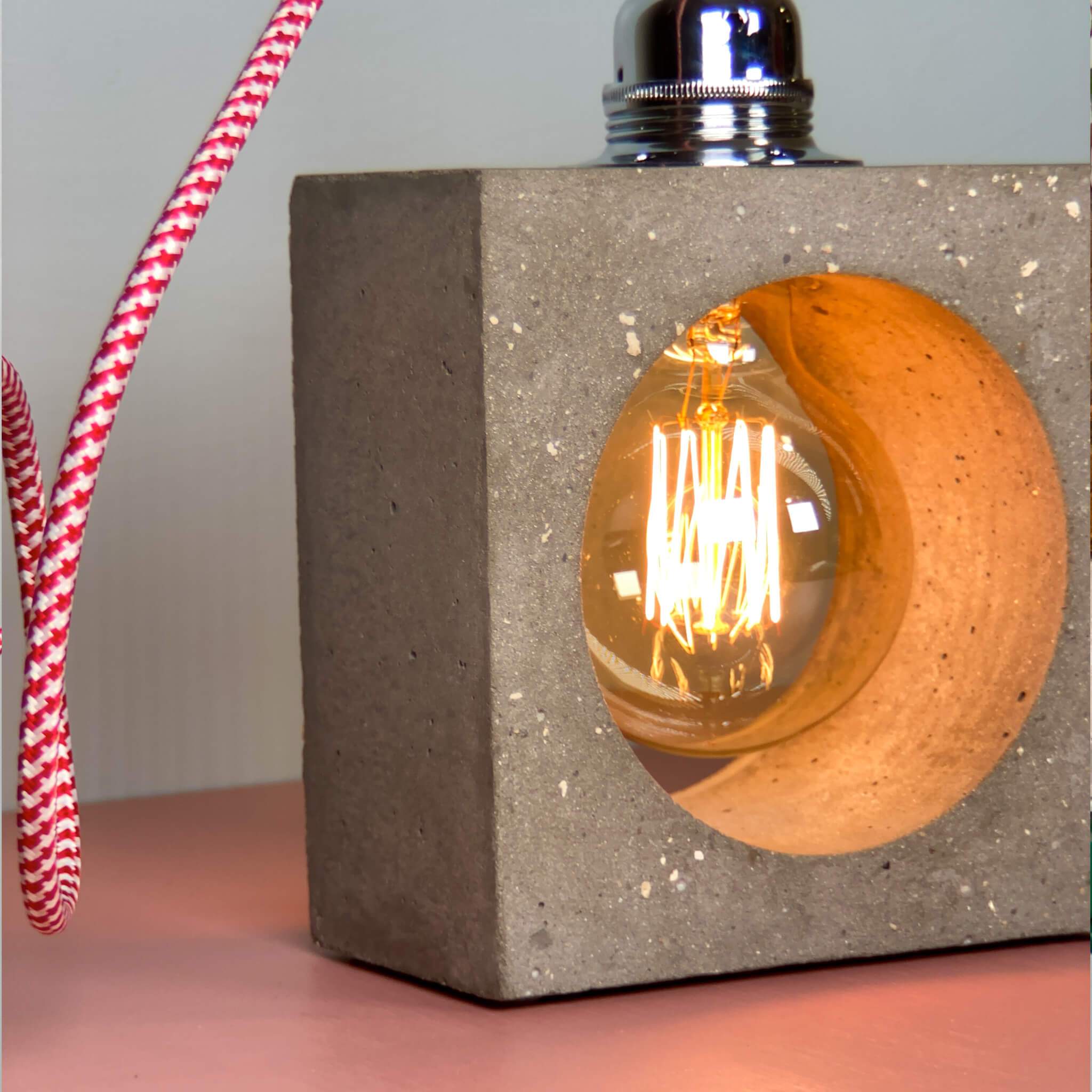 Industrial Table Lamp Concrete - True Color